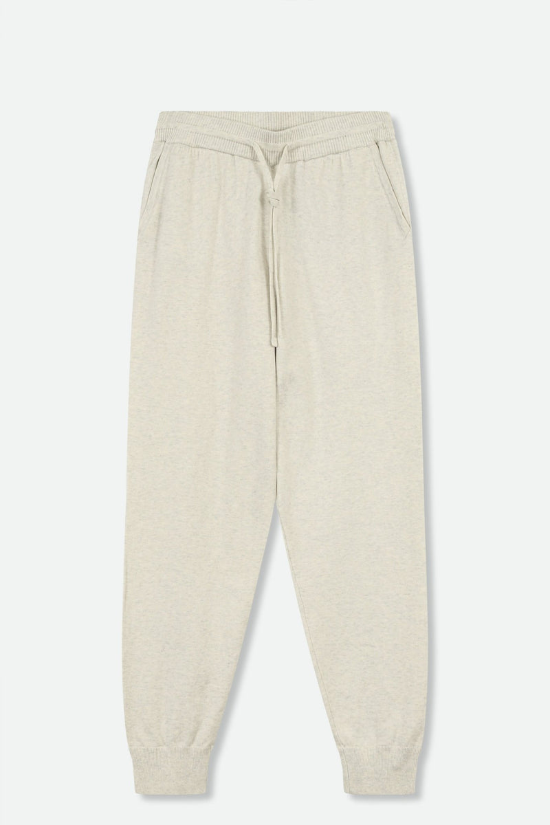 JOEY JOGGER PANT IN KNIT PIMA COTTON STRETCH IN HEATHER PEARL GREY - Jarbo
