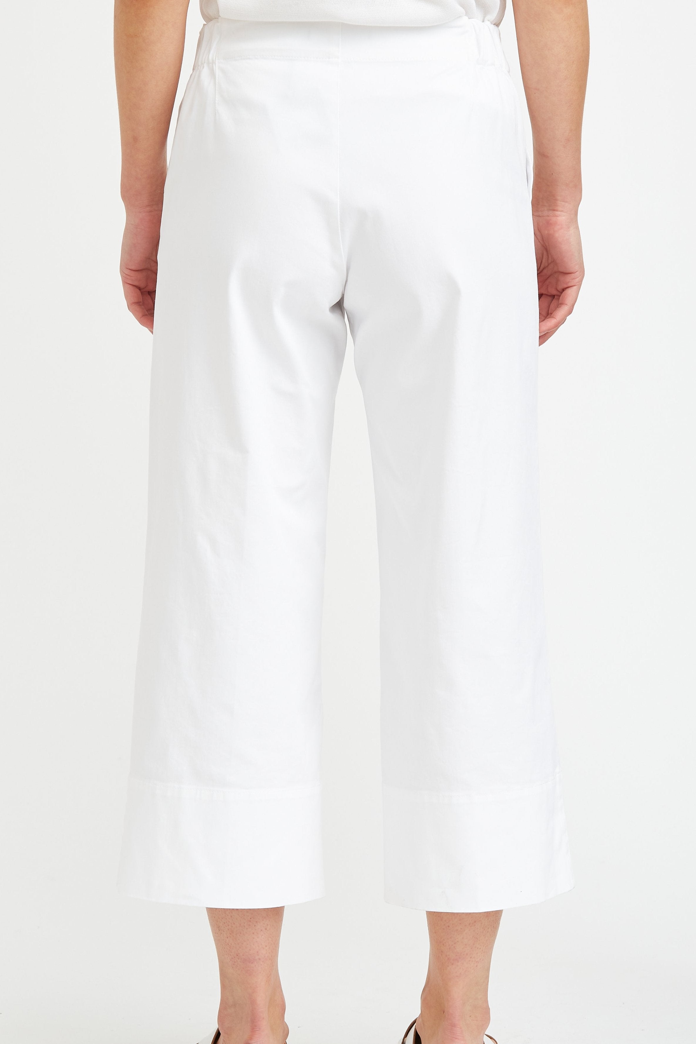 KATE PANT CROP - CUT WIDE LEG IN BRUSHED COTTON SATEEN - Jarbo