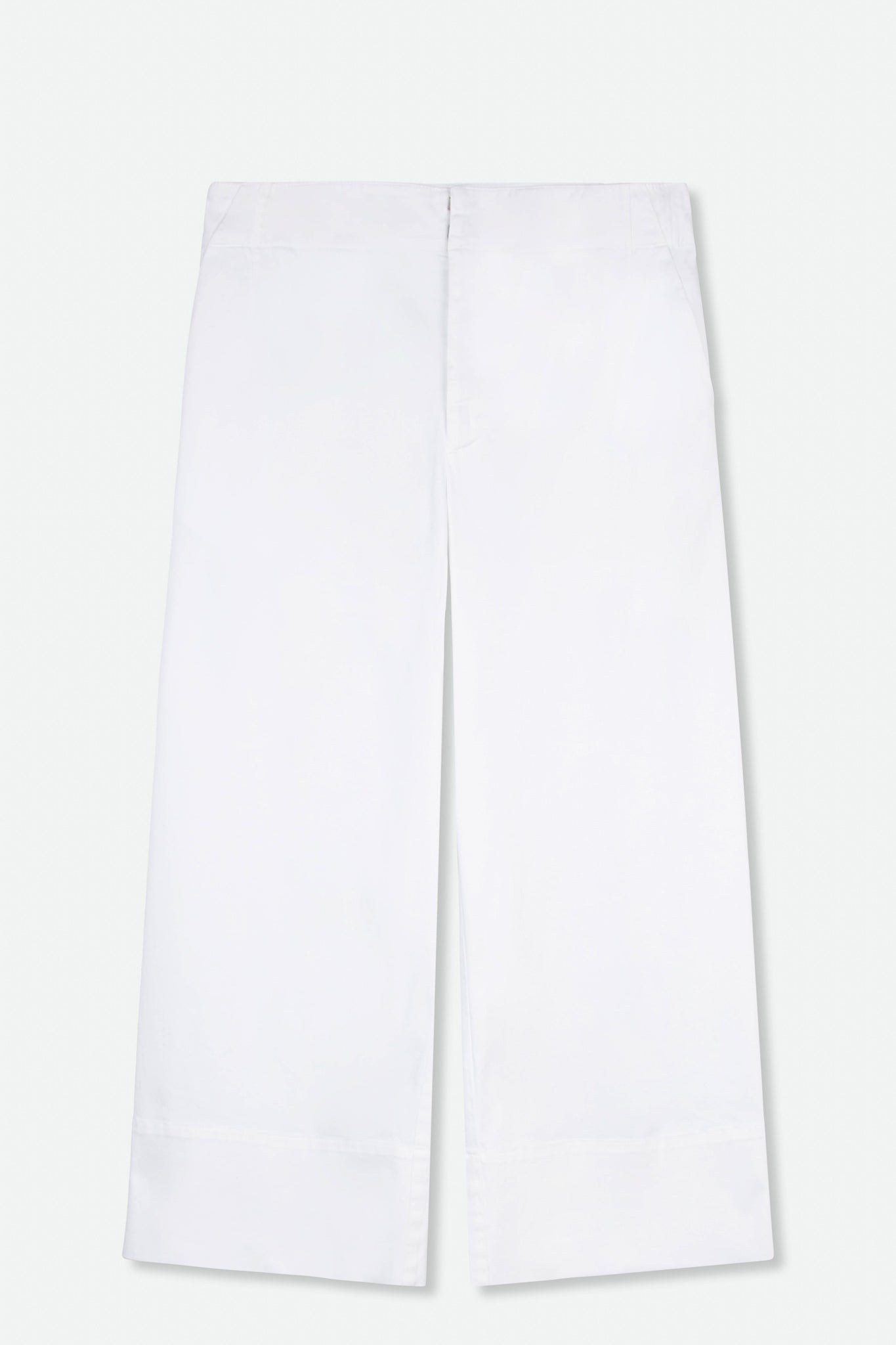 KATE PANT CROP - CUT WIDE LEG IN BRUSHED COTTON SATEEN - Jarbo