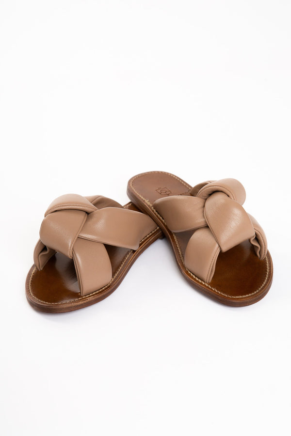 KNOTTED SANDAL IN ITALIAN LEATHER - Jarbo
