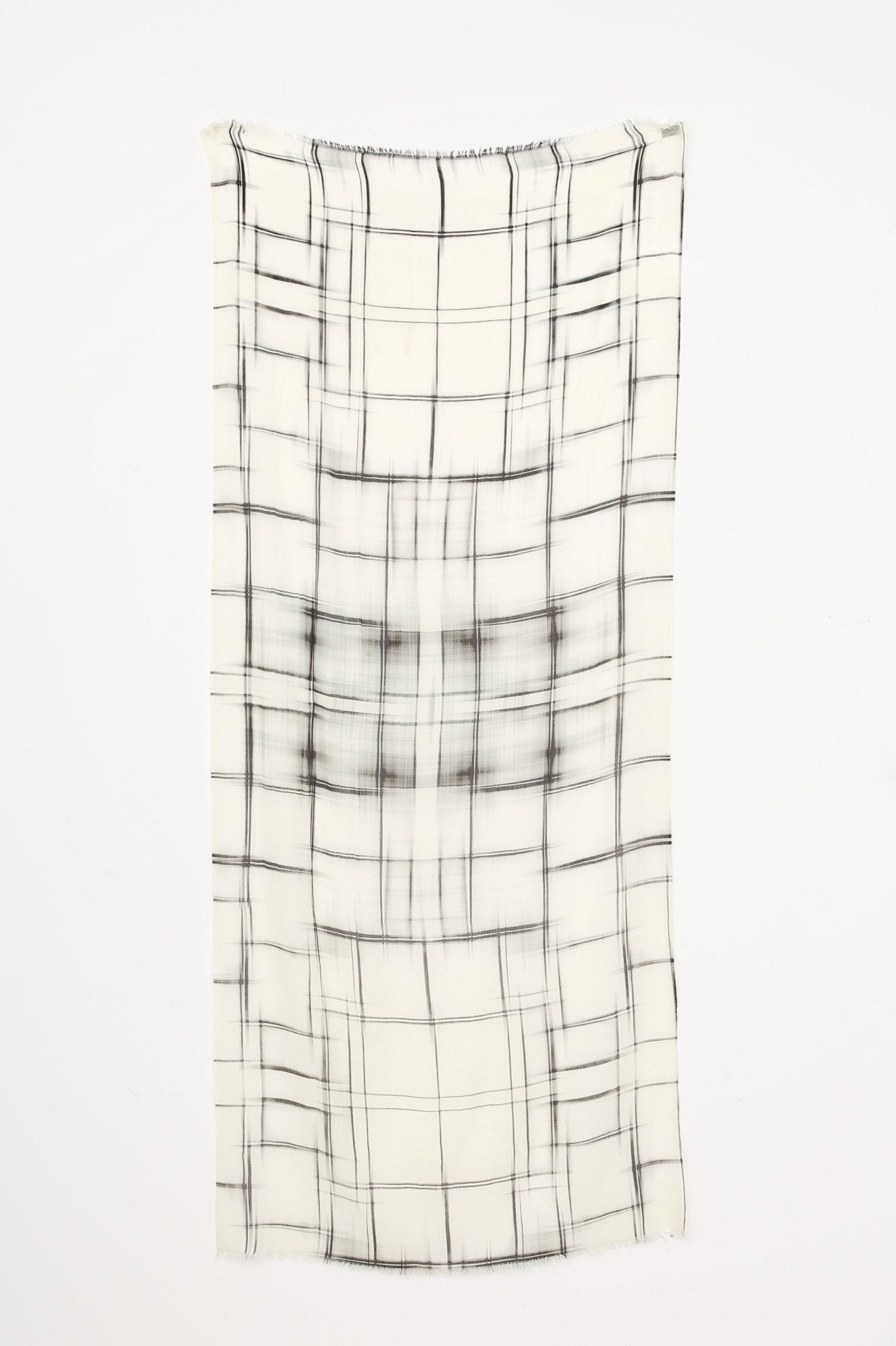 LARGE CHECK PRINT SCARF IN CASHMERE - Jarbo