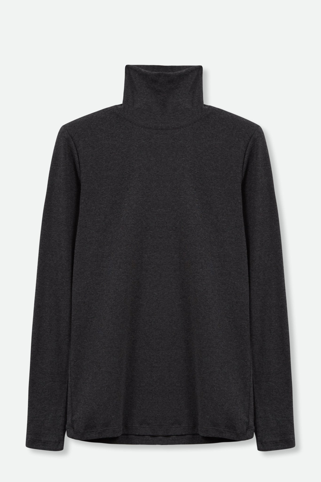 LONG SLEEVE HIGH NECK IN HEATHERED PIMA COTTON - Jarbo