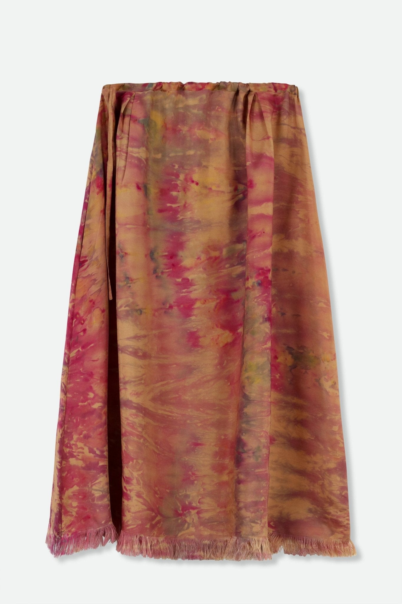 MAEVE DRAWSTRING SKIRT IN HAND-DYED SILK TWILL - Jarbo