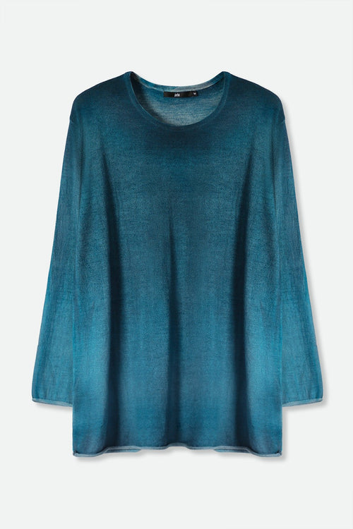 MARIANA IN HAND-DYED LIGHTWEIGHT CASHMERE DEEP BLUE TEAL