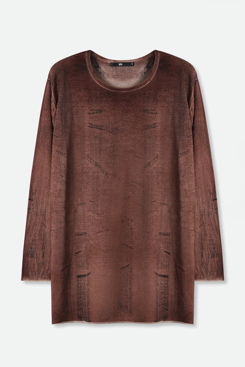 MARIANA IN HAND-DYED LIGHTWEIGHT CASHMERE PAINTED BROWN