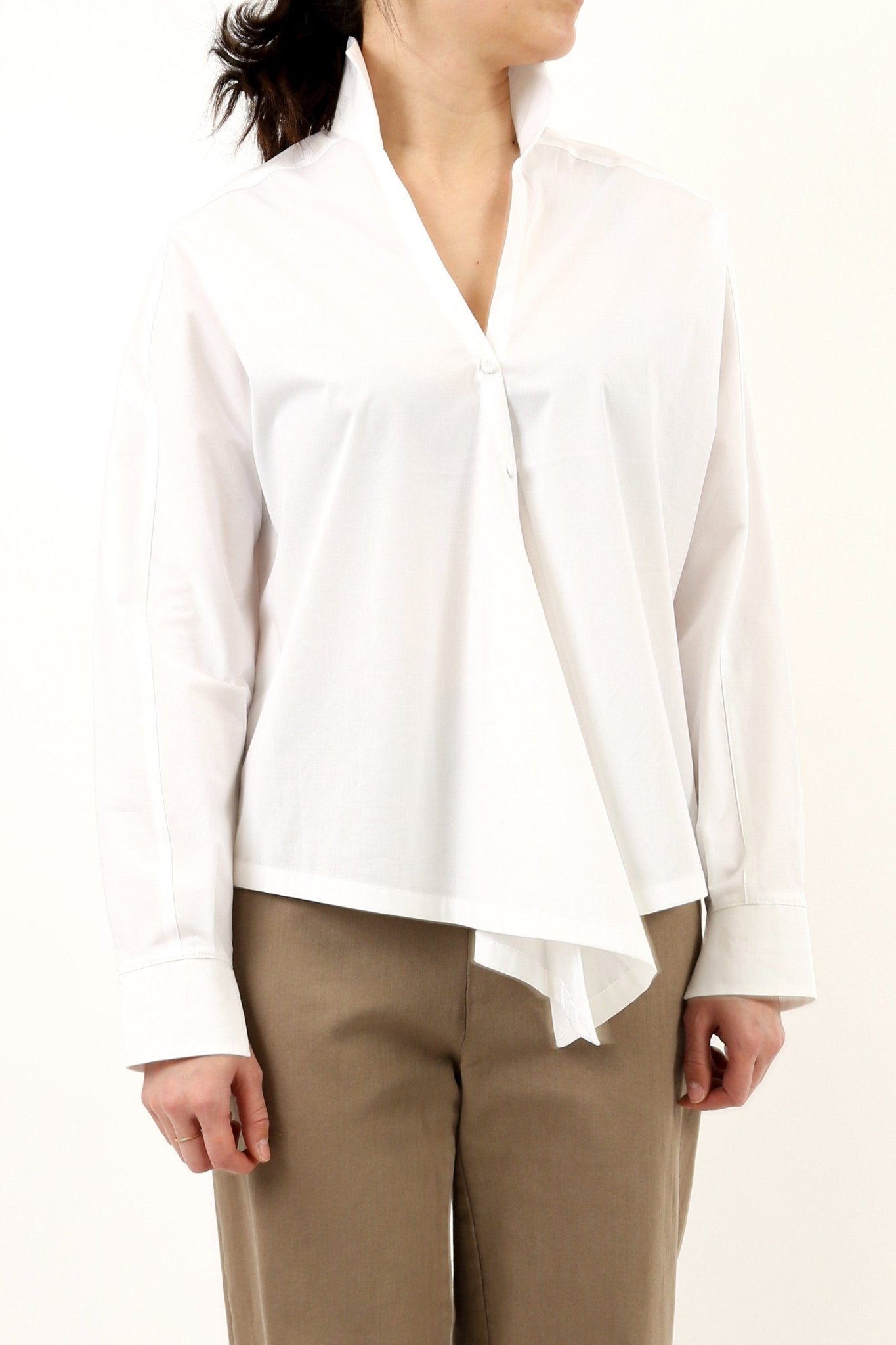 MARIE SHIRT IN ITALIAN STRETCH COTTON IN WHITE - Jarbo