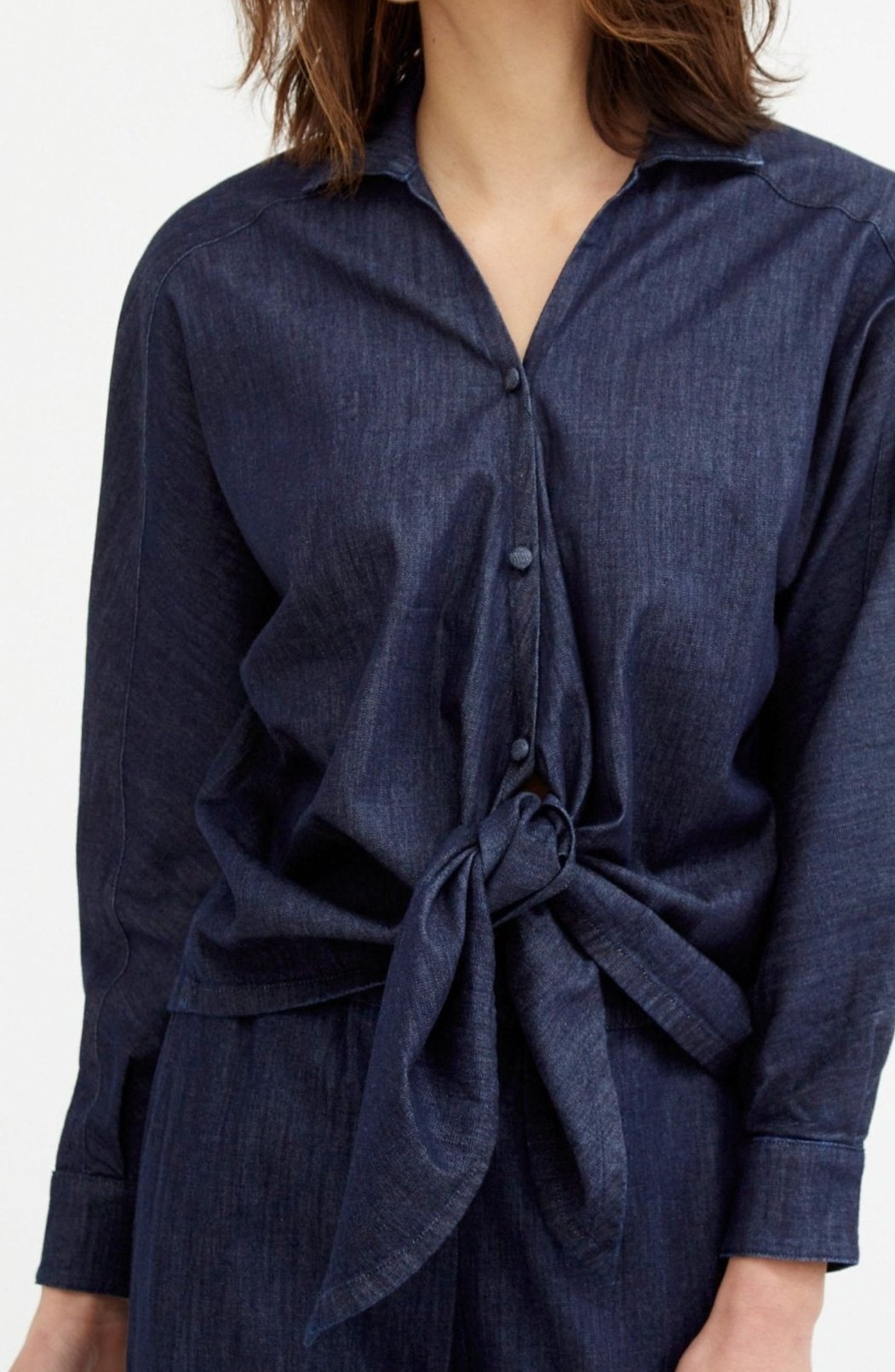 MARIE SHIRT IN LIGHTWEIGHT STRETCH DENIM - Jarbo