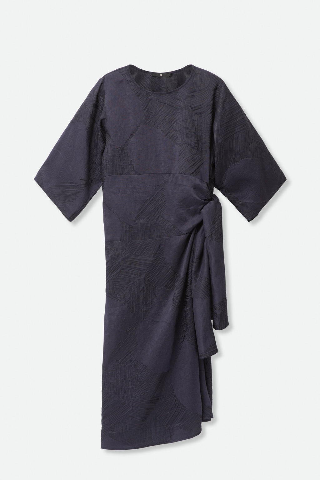 Maya Side Tie Dress in Linen-Silk Navy / 1 (US 6-8)