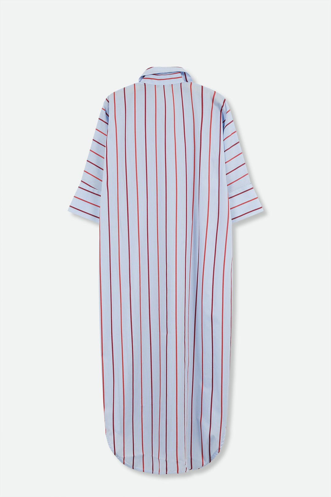 MODENA DOLMAN SLEEVE SHIRT DRESS IN ITALIAN COTTON SPRING STRIPE