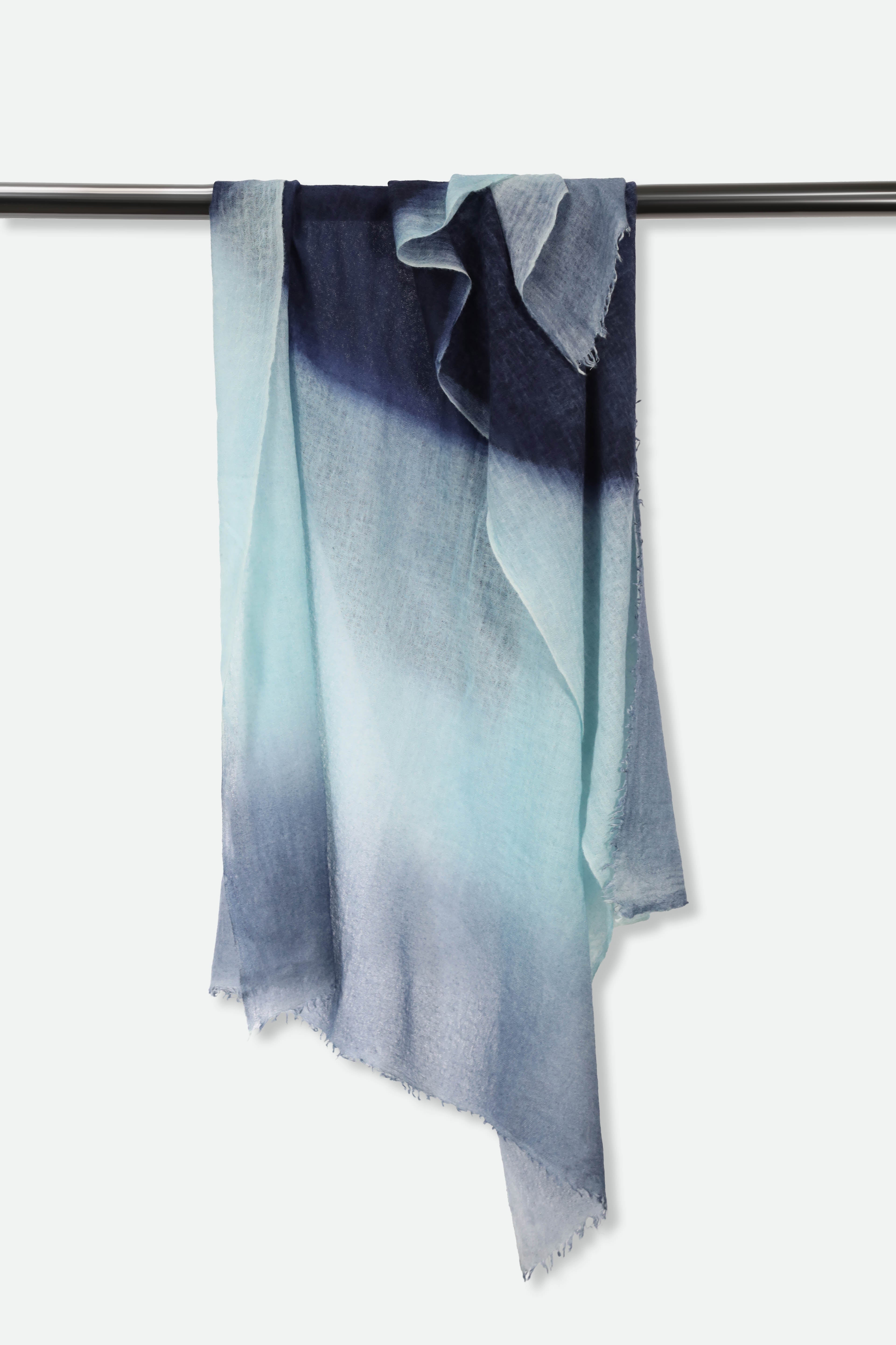 NAVY DEEP SCARF IN HAND DYED CASHMERE - Jarbo