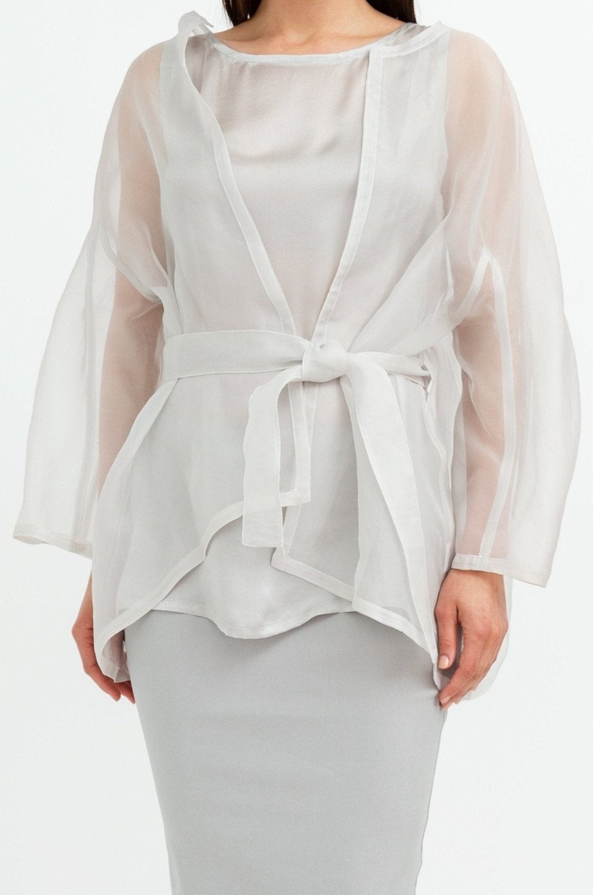 NIKKI COCOON BACK JACKET IN SILK ORGANZA - Jarbo