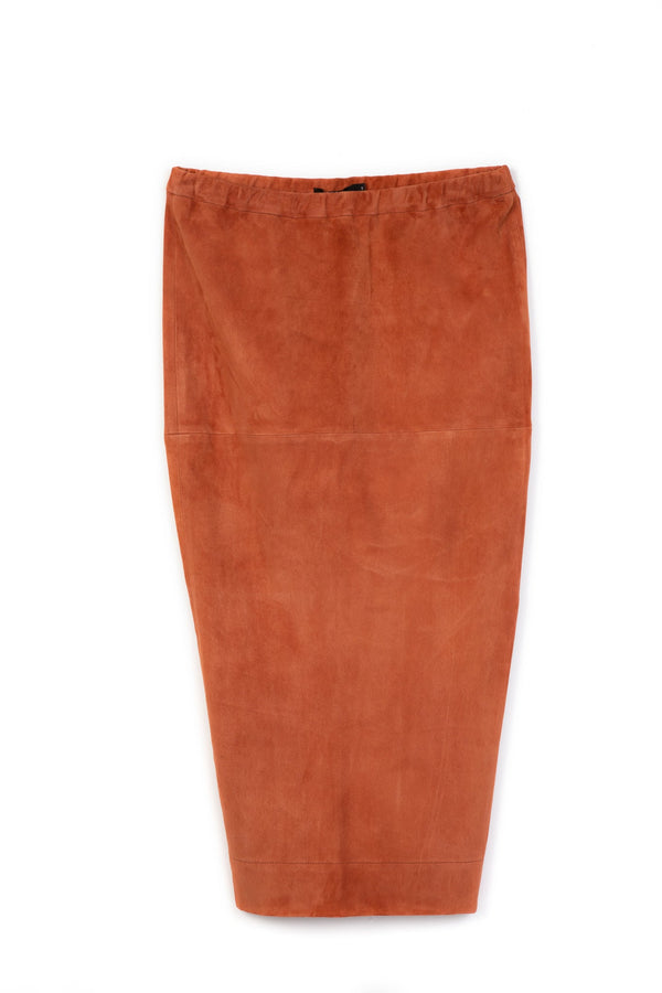OLIVIA LONG PULL ON SKIRT IN STRETCH SUEDE - Jarbo