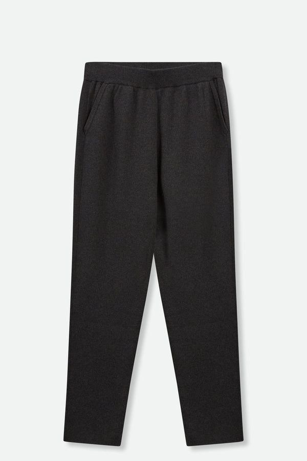 PAIGE PANT IN DOUBLE KNIT HEATHERED PIMA COTTON IN CHARCOAL HEATHER - Jarbo