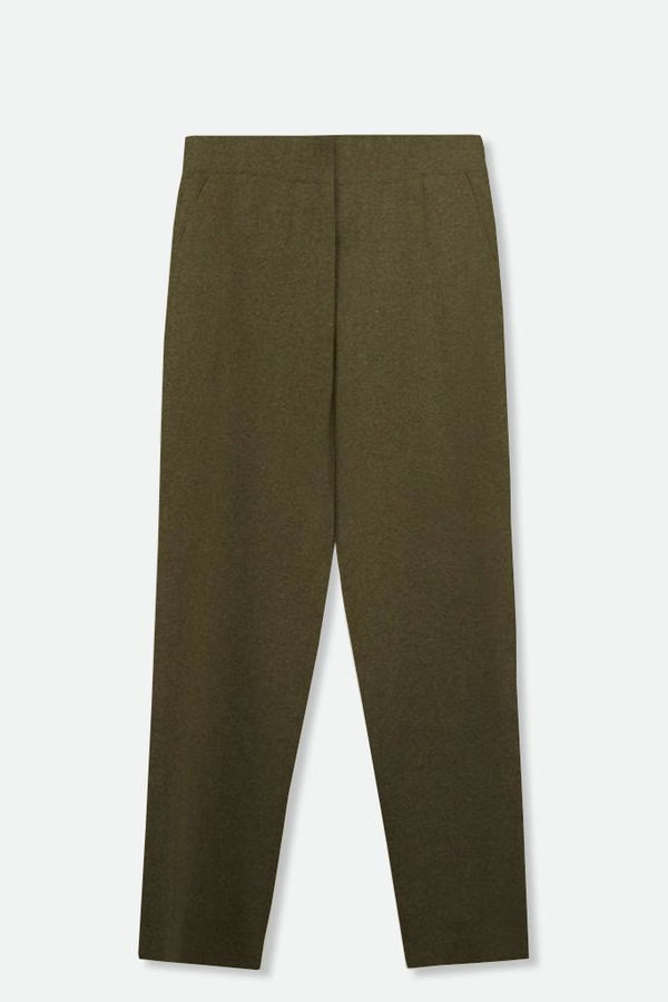 PAIGE PANT IN DOUBLE KNIT HEATHERED PIMA COTTON IN DARK OLIVE - Jarbo