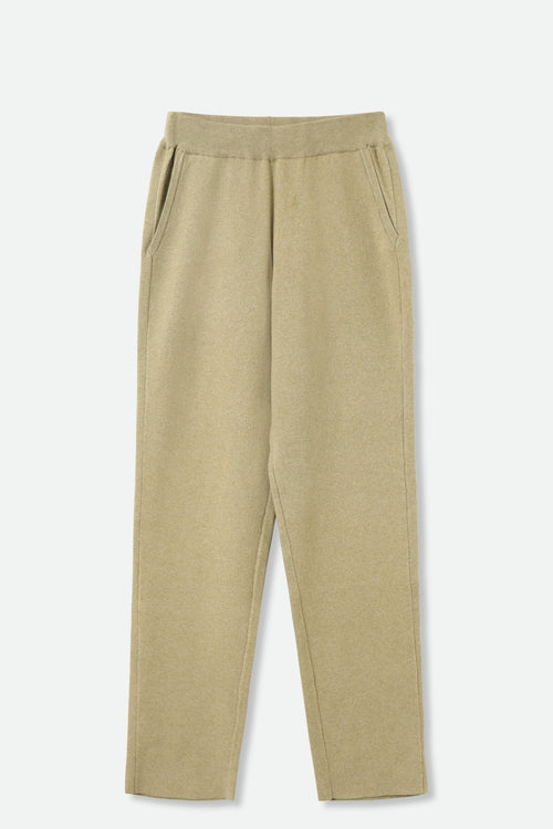 PAIGE PANT IN DOUBLE KNIT HEATHERED PIMA COTTON IN GREEN HEATHER