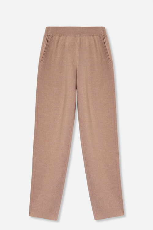 PAIGE PANT IN DOUBLE KNIT HEATHERED PIMA COTTON IN HEATHER NUDE PINK
