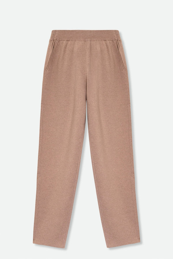 PAIGE PANT IN DOUBLE KNIT HEATHERED PIMA COTTON IN HEATHER NUDE PINK - Jarbo