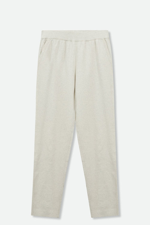 PAIGE PANT IN DOUBLE KNIT HEATHERED PIMA COTTON IN PEARL GREY