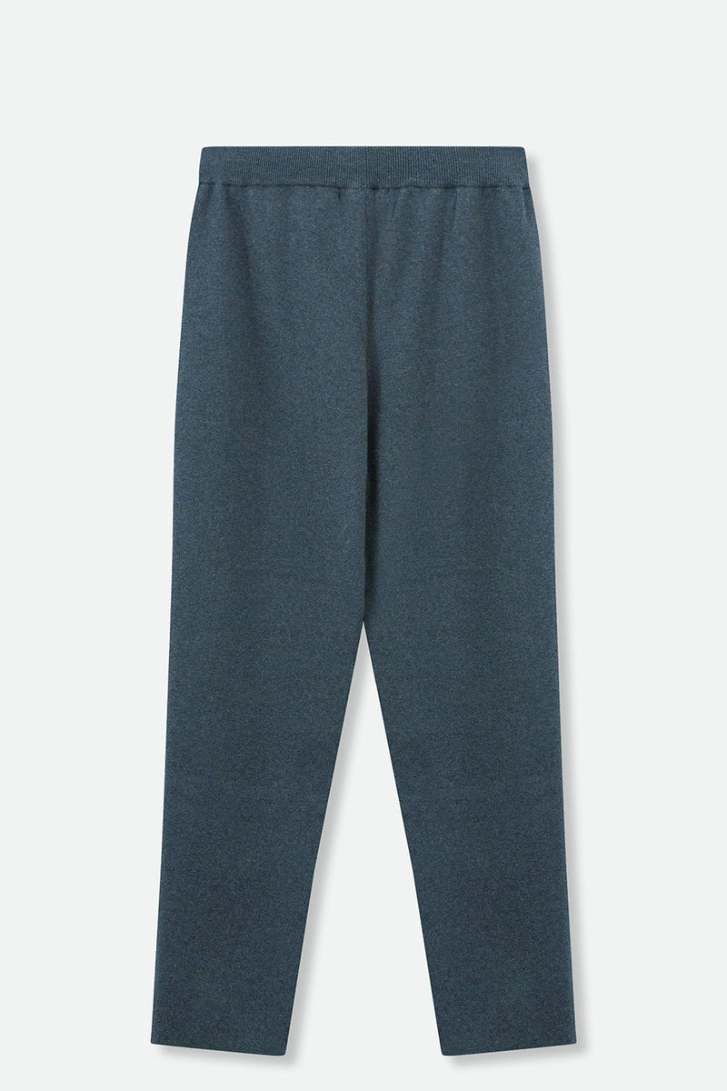 PAIGE PANT IN DOUBLE KNIT HEATHERED PIMA COTTON IN TEAL - Jarbo