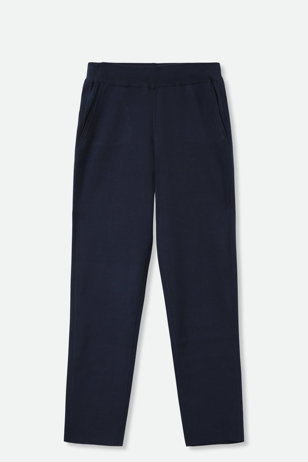 PAIGE PANT IN DOUBLE KNIT PIMA COTTON IN NAVY - Jarbo
