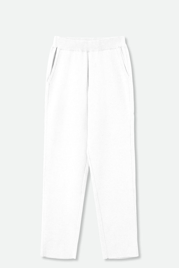 PAIGE PANT IN DOUBLE KNIT PIMA COTTON IN WHITE - Jarbo