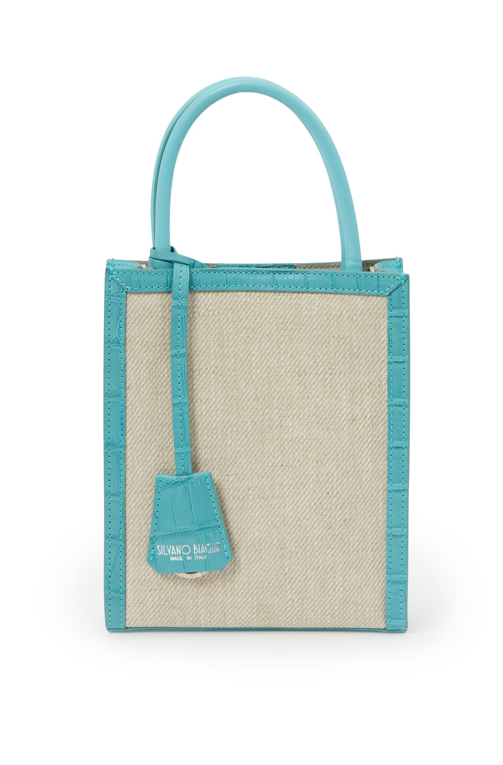 PEONIA MINI CONVERTIBLE HANDBAG IN AQUA - Jarbo