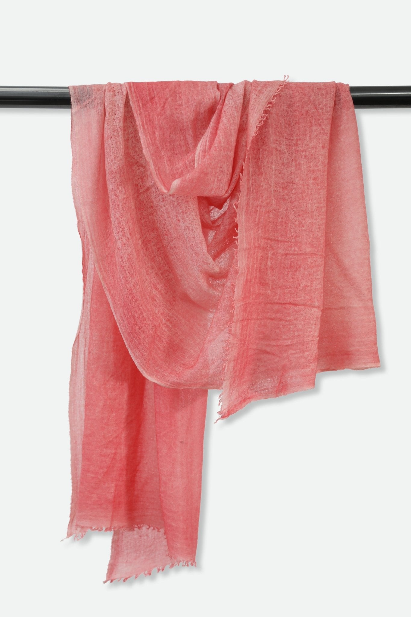 PINK CORAL SCARF IN HAND DYED CASHMERE - Jarbo