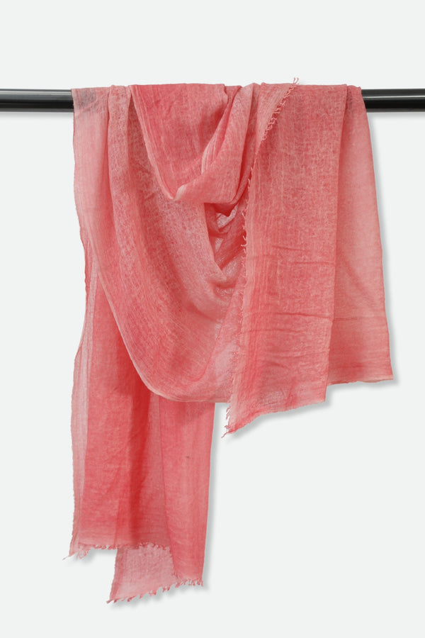 PINK CORAL SCARF IN HAND DYED CASHMERE - Jarbo