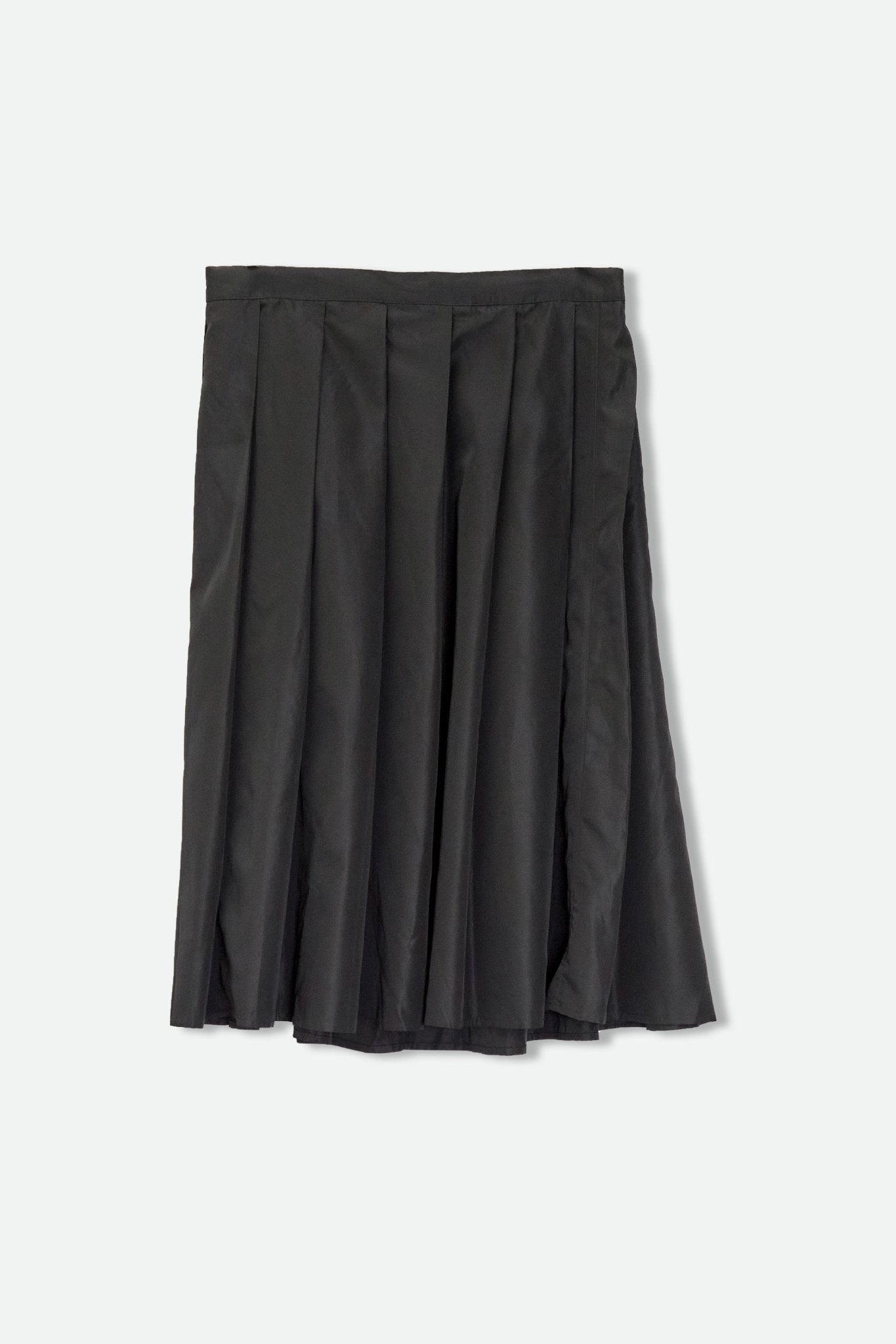 PLEATED SKIRT WITH ADJUSTABLE DRAWSTRING BLACK