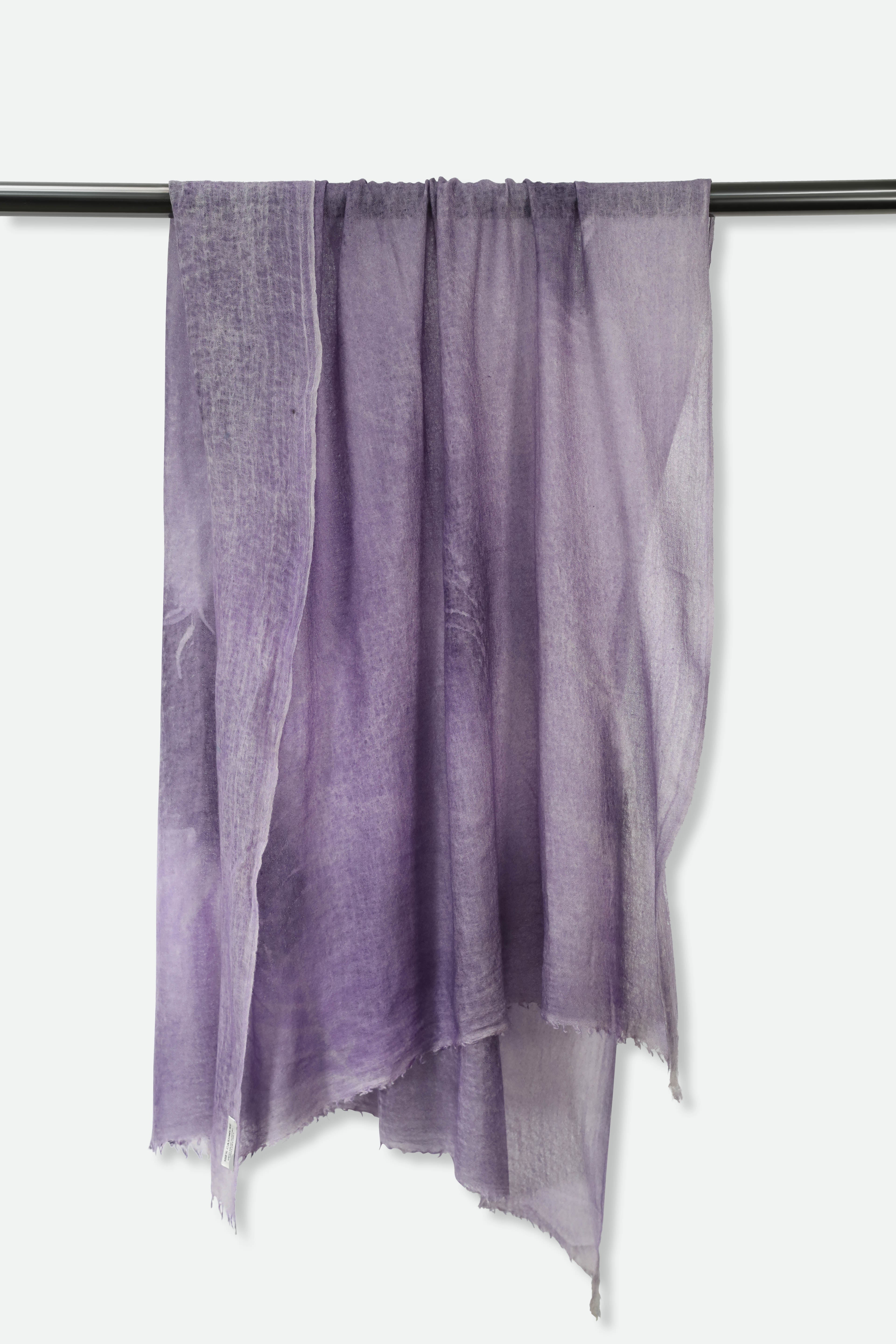 PLUM SCARF IN HAND DYED CASHMERE - Jarbo