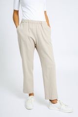 PRESLEY SLIMMING TAPERED LEG PULL-ON PANT IN ITALIAN GARMENT-DYED COTTON - Jarbo