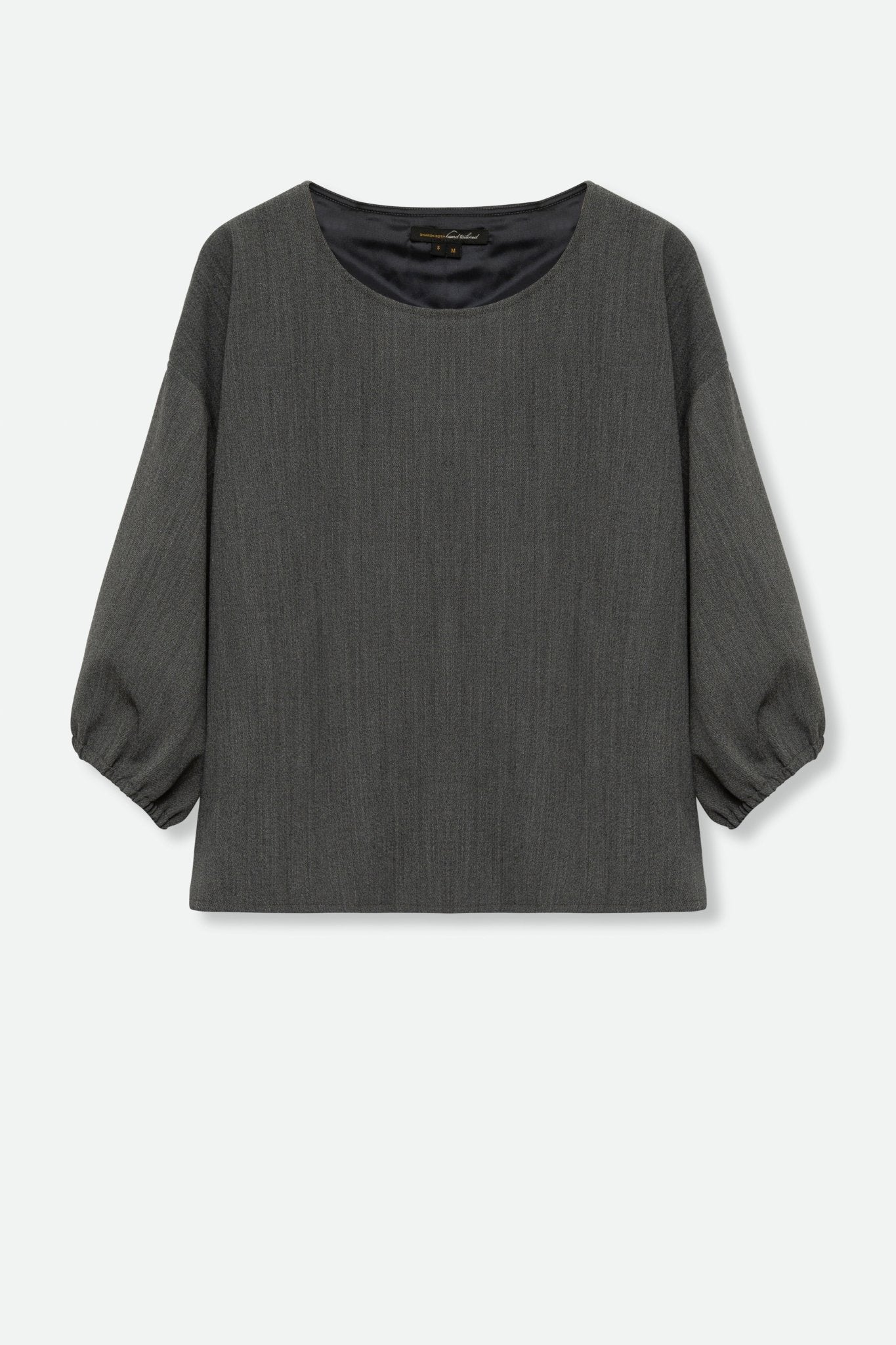 PUFF SLEEVE BLOUSE IN NOVELTY WOOL BLEND - Jarbo