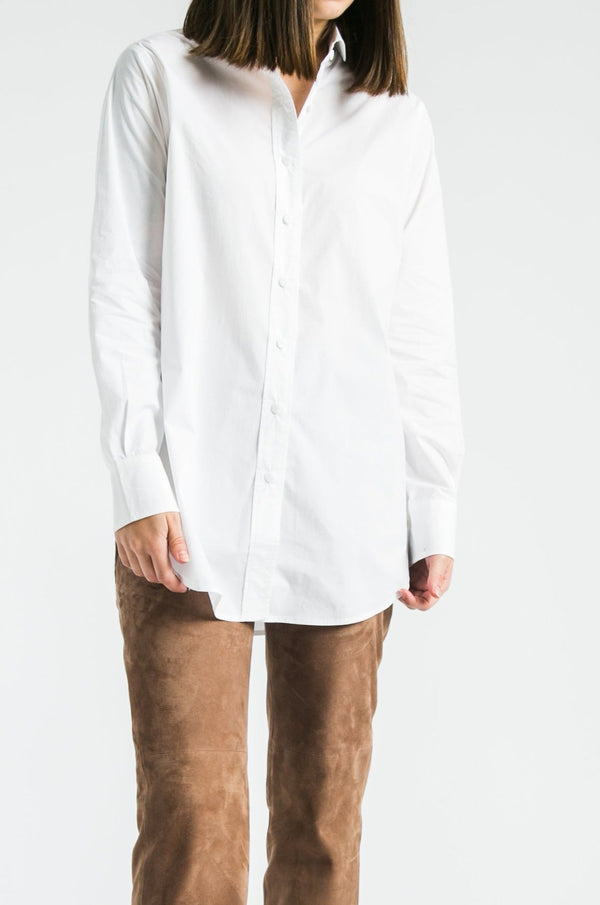 RAGUSA ROUNDED COLLARED SHIRT IN COTTON STRETCH - Jarbo