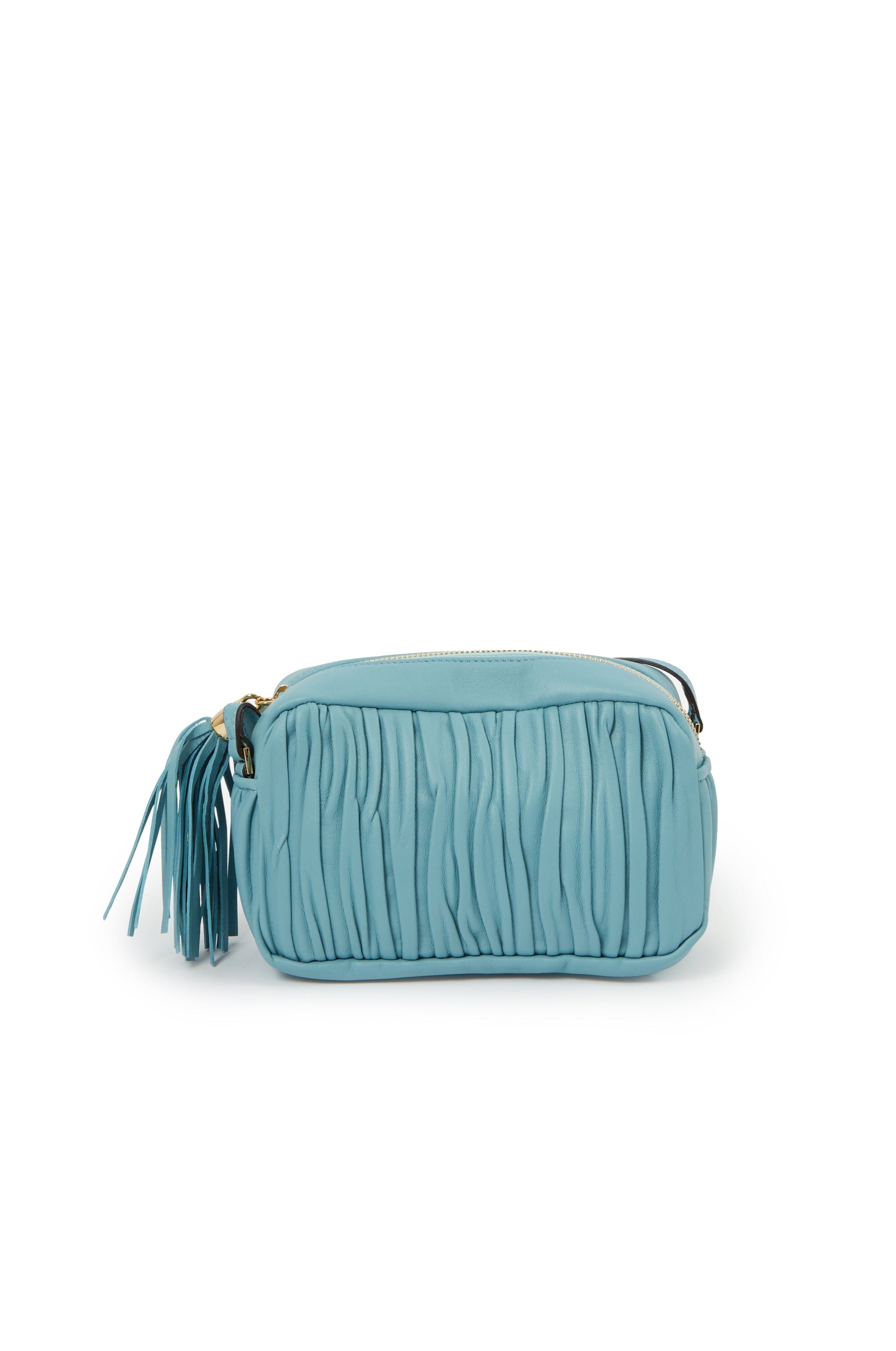 ROSA ZIP TASSEL CLUTCH IN ITALIAN LEATHER - Jarbo