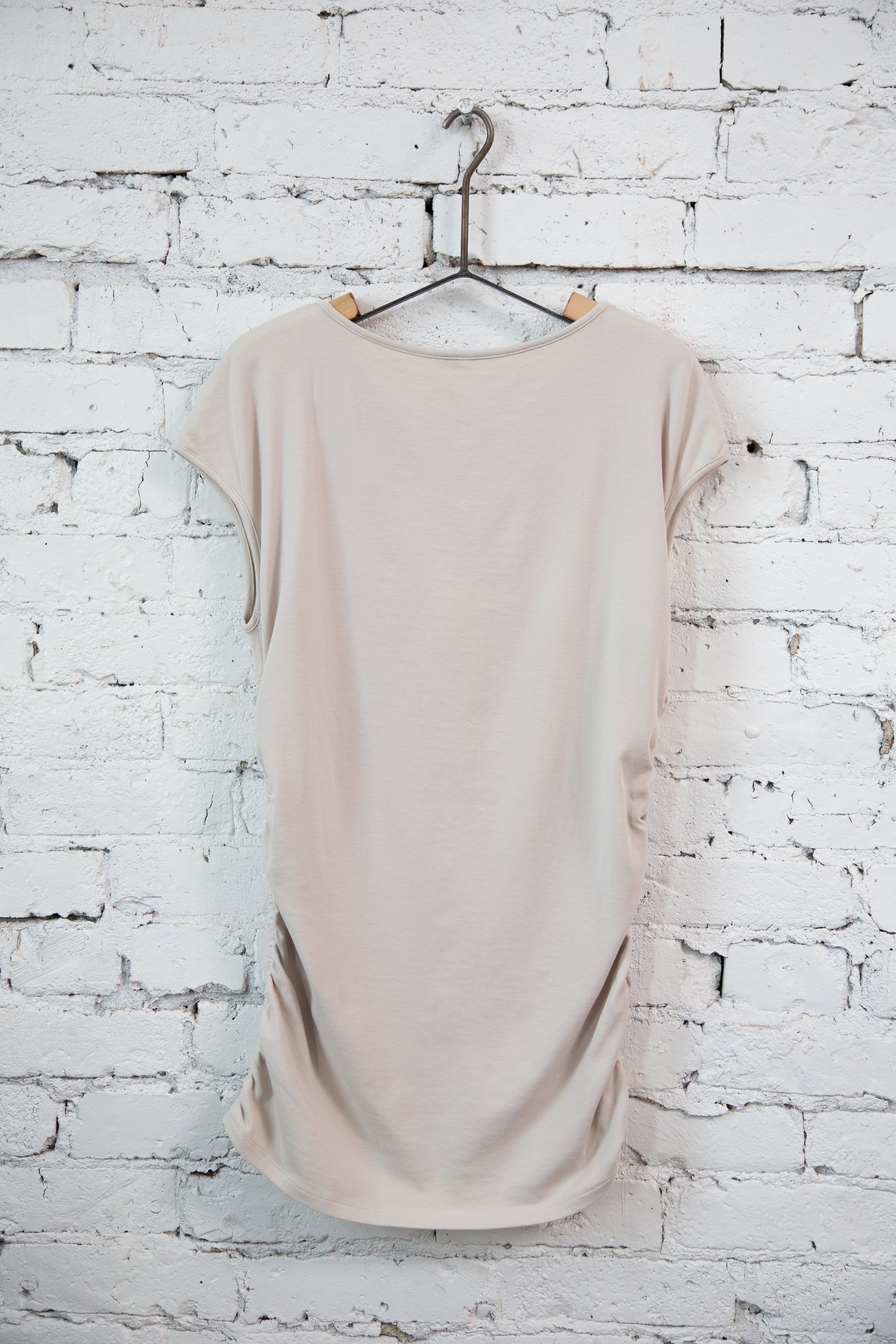 RUCHED CAP SLEEVE IN PIMA COTTON STRETCH - FINAL FEW SIZE 10 & 12 - Jarbo