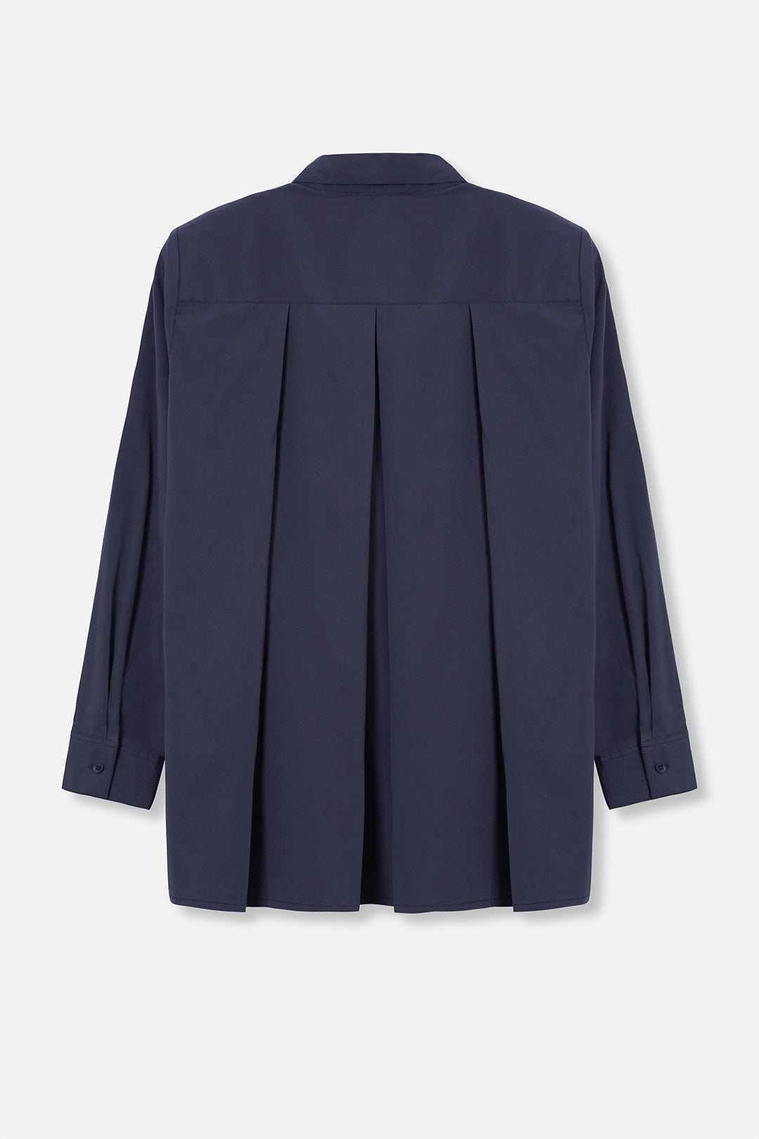 SCOUT PLEAT BACK SHIRT IN ITALIAN STRETCH COTTON NAVY - Jarbo