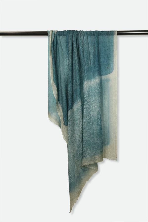 SEAFOAM SCARF IN HAND DYED CASHMERE - Jarbo