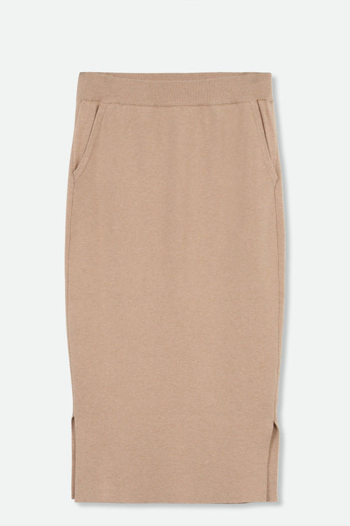 SICILY PENCIL SKIRT IN KNIT PIMA COTTON STRETCH HEATHER NUDE PINK