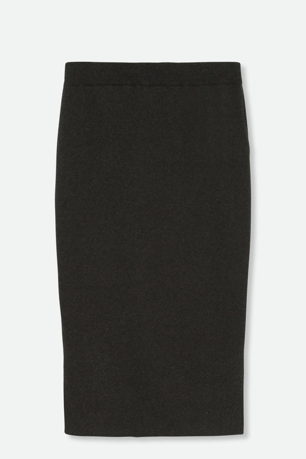 SICILY PENCIL SKIRT IN KNIT PIMA COTTON STRETCH IN HEATHER CHARCOAL - Jarbo