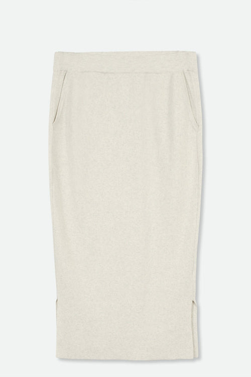SICILY PENCIL SKIRT IN KNIT PIMA COTTON STRETCH IN HEATHER PEARL GREY