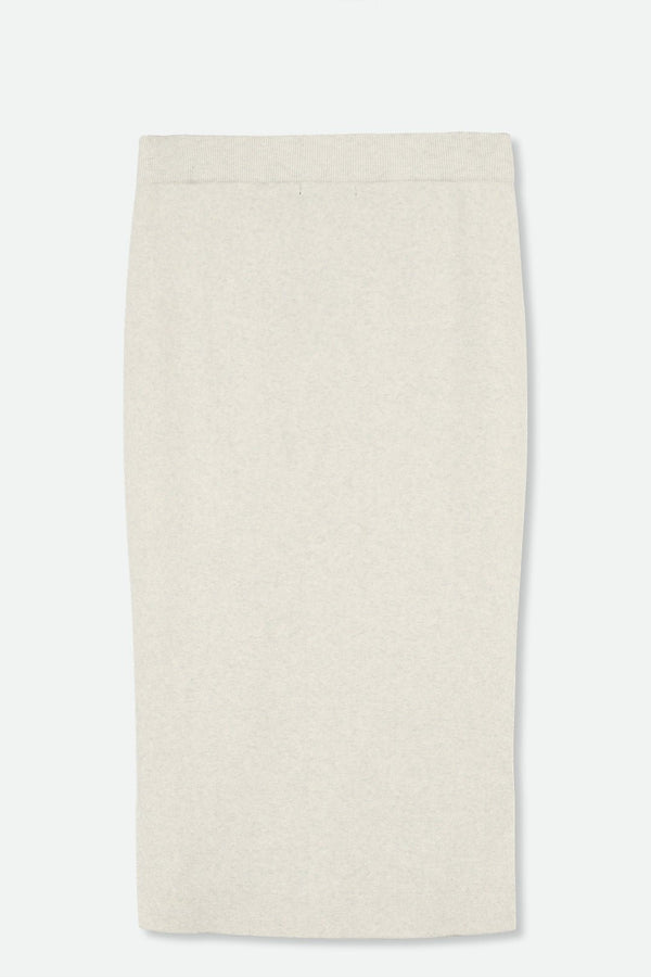 SICILY PENCIL SKIRT IN KNIT PIMA COTTON STRETCH IN HEATHER PEARL GREY - Jarbo