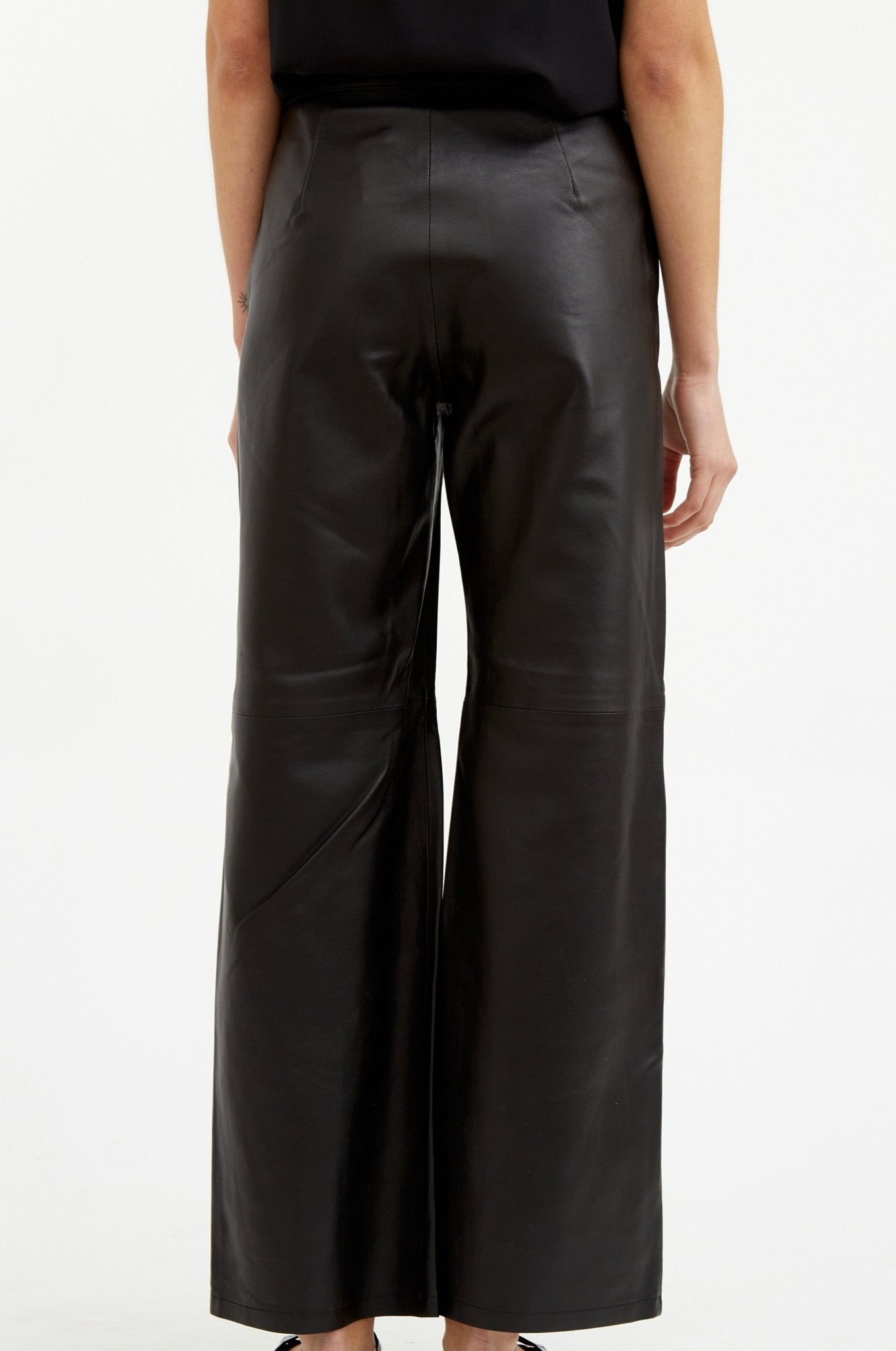 SIENA WIDE LEG SEAM PANT IN ITALIAN LEATHER - Jarbo