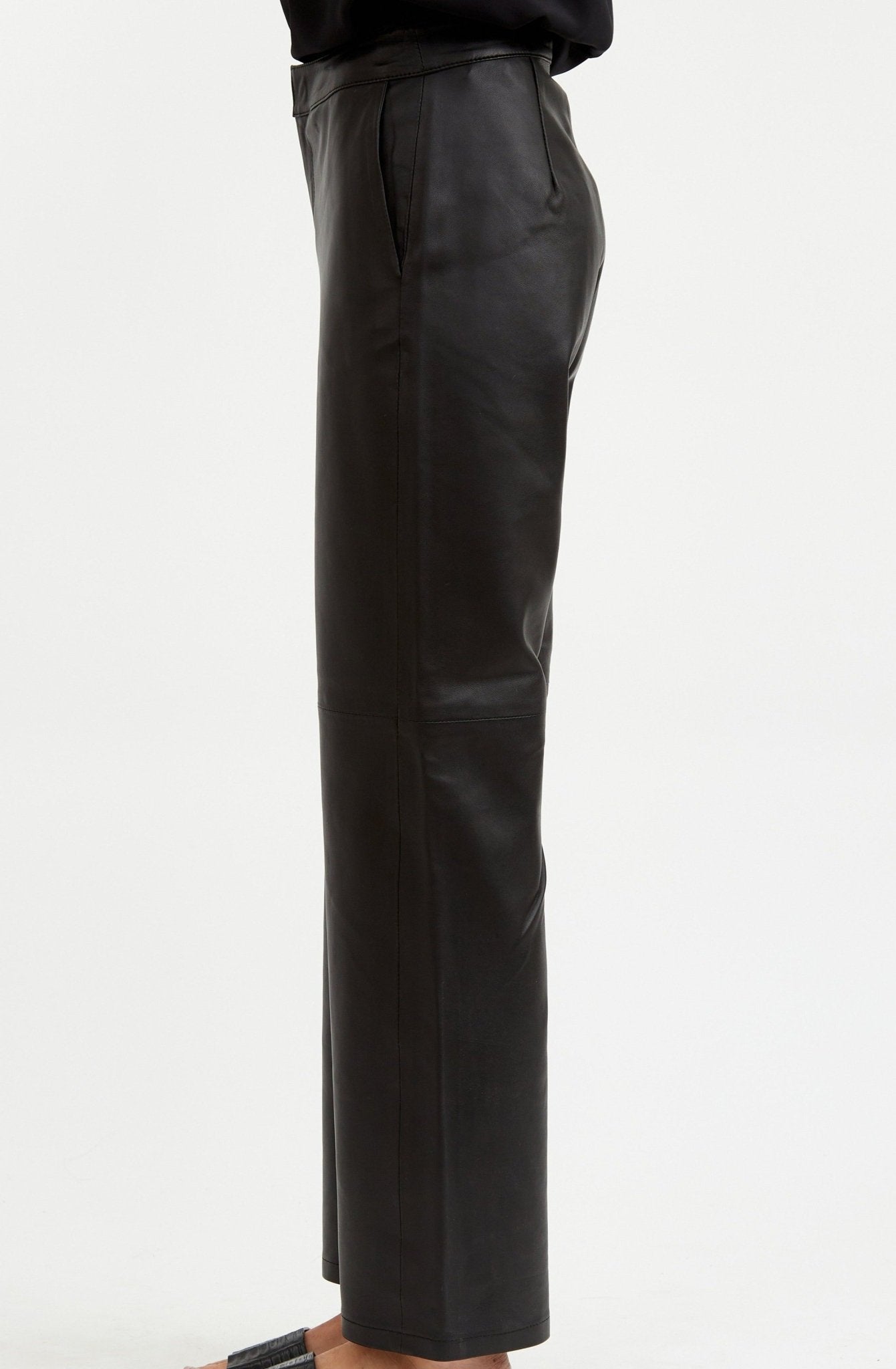 SIENA WIDE LEG SEAM PANT IN ITALIAN LEATHER - Jarbo