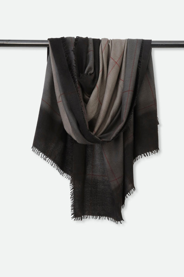 SILVIA ITALIAN SILK CASHMERE HAND PAINTED STOLE TAUPE & GREY EDITION - Jarbo