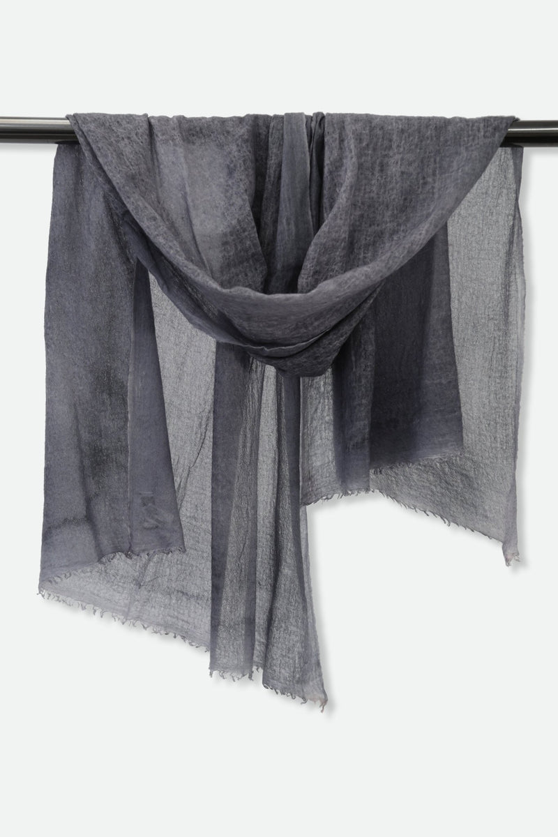 SOFT SLATE SCARF IN HAND DYED CASHMERE - Jarbo