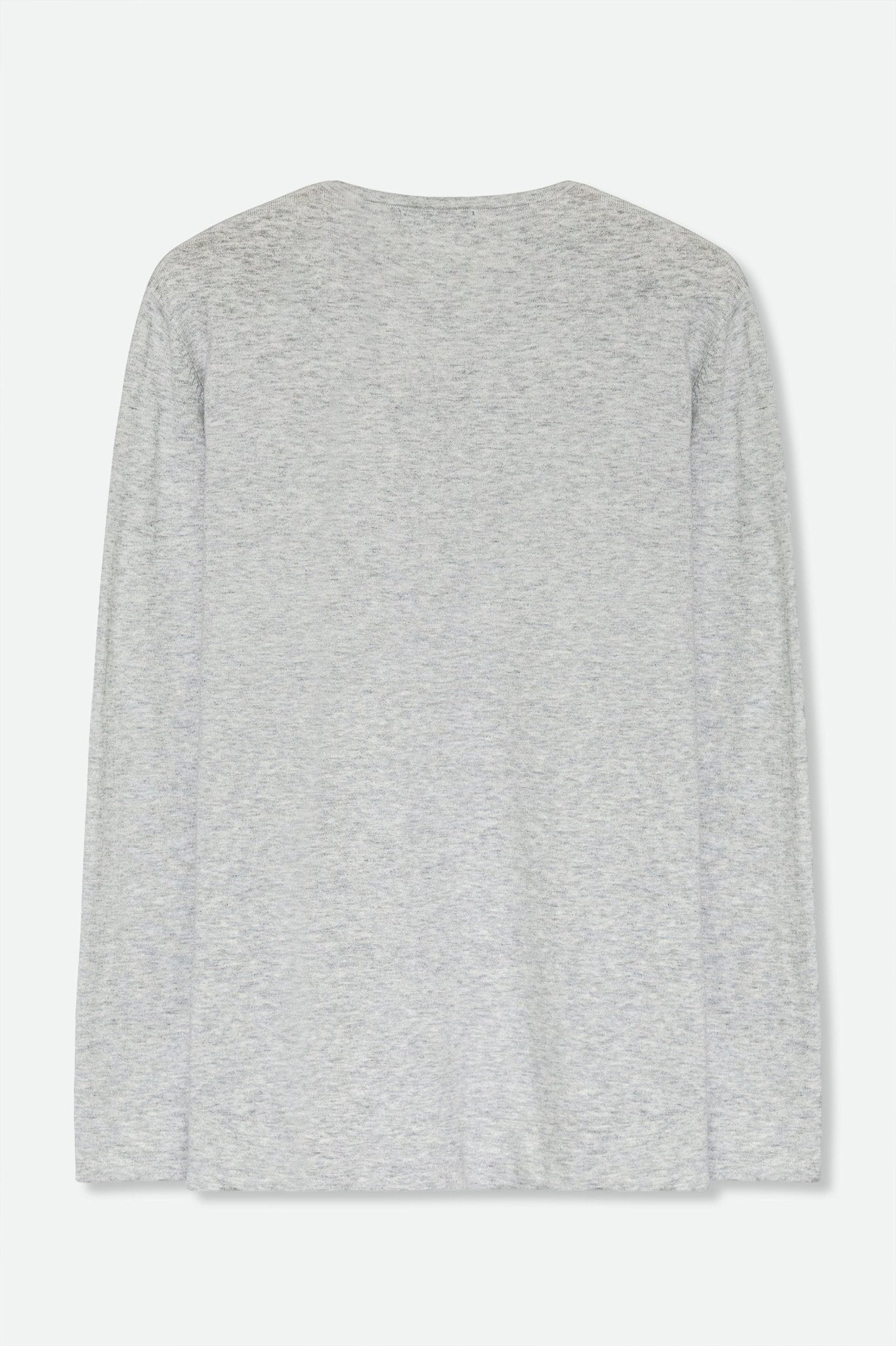 STEVIE LONG SLEEVE CREW IN DOUBLE KNIT PIMA COTTON ICE GREY HEATHER - Jarbo