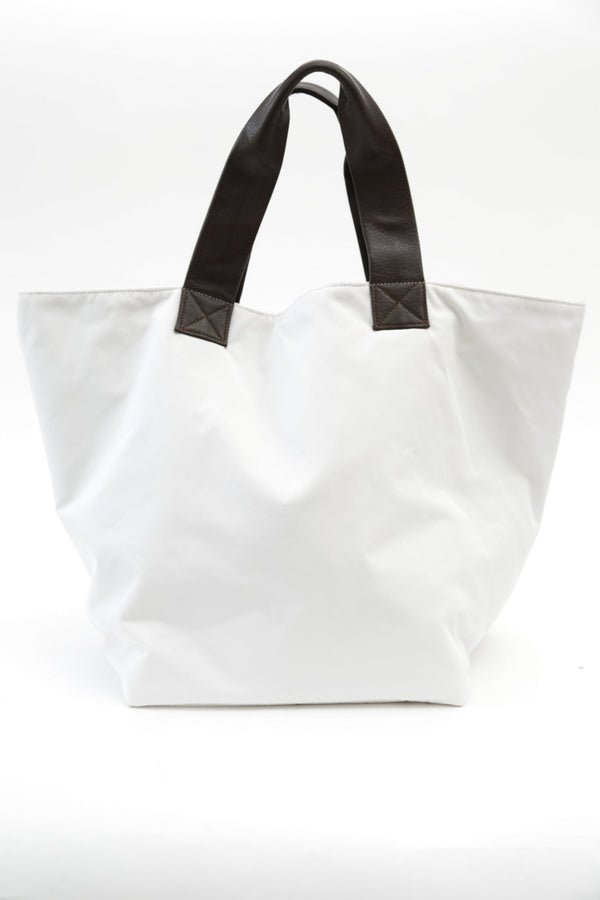 STRUCTURED SHOPPER TOTE WITH LEATHER HANDLES - Jarbo