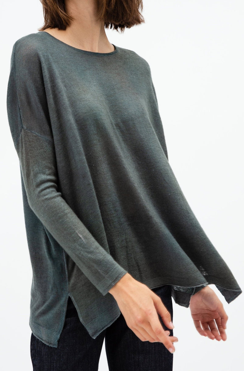 SYLVIE OVERSIZED CREW IN HAND-DYED CASHMERE - Jarbo