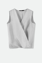 TARA SILK TWILL TWIST TANK TOP