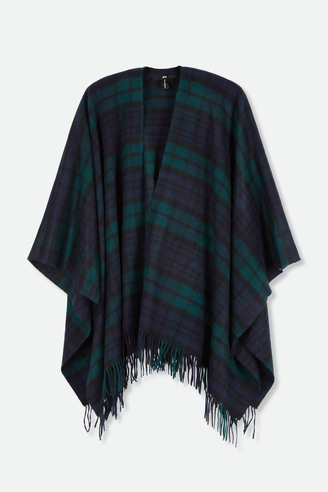 TARTAN FRINGE CAPE IN ITALIAN CASHMERE - Jarbo